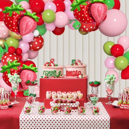 Image of Amandir 162Pcs Strawberry Birthday Party Decorations
