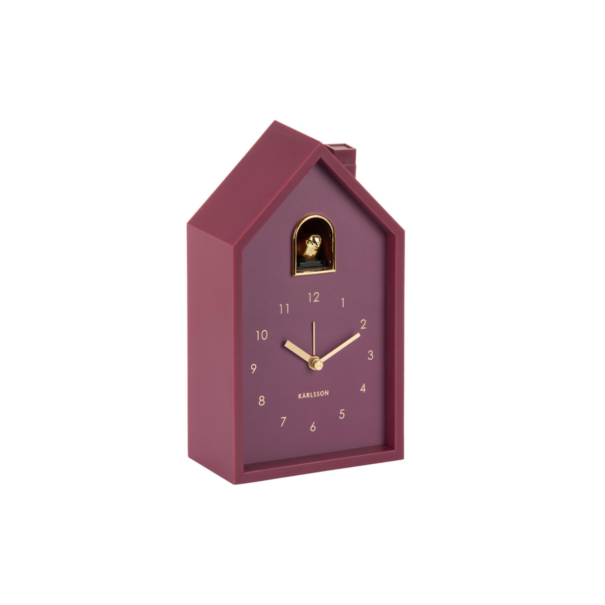 Karlsson Mauve Wall Clock Modern Cuckoo 'Oro' - (Ka6077pu)