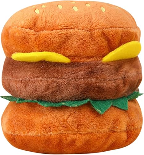 Juguete Mordible Squeaky en Forma de Hamburguesa para Perros