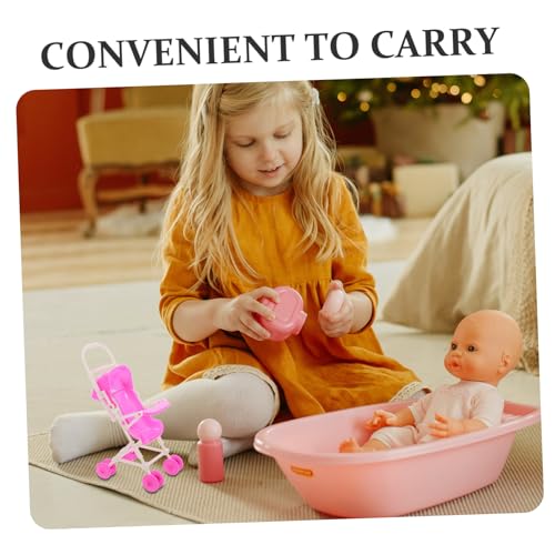 Beaupretty Simulation Puppenwagen für Leichter und Realistischer Puppenbuggy Zubehör für Puppenhäuser Fördert Kreatives Rollenspiel Robustes Langlebiges Design aus Hochwertigem – Bild 8