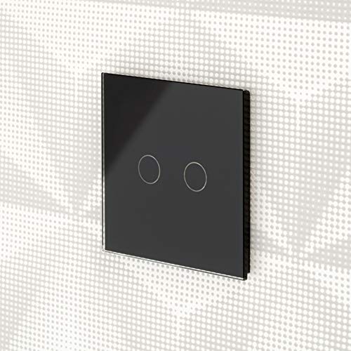 Retrotouch W Zwischenschaltung, kabellos, 1 Fach, 2 Wege, mit Fernbedienung, Glas, Schwarz