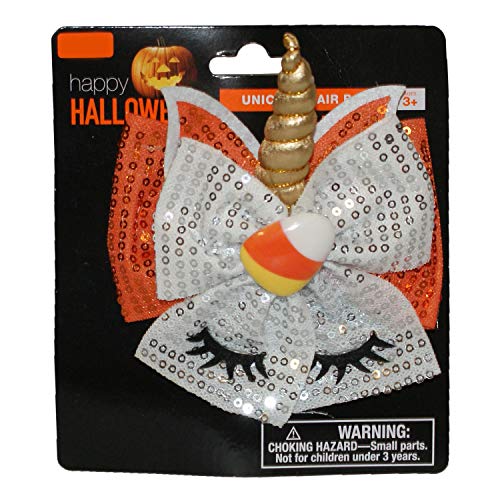 Halloween Candy Corn Unicorn Hair Bow