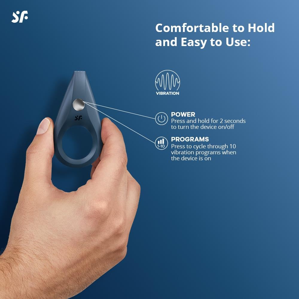 Satisfyer Rocket Cock-Ring | Anillo de Pene Vibrador Silicona con 10 Modos | Juguetes Sexuales para Hombres y Parejas | Intenso Efecto de estasis sanguínea para Erecciones más Largas y más Placer