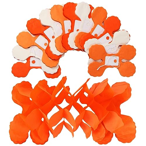 Image of Orange Beige Fall Baby-Shower Party-Decorations Streamers Garland - 157Ft Four-Leaf Clover Autumn Harvest Thanksgiving Hanging Banner,Boho Birthday Bridal Wedding Engagement Bachelorette Decor Hugtmr