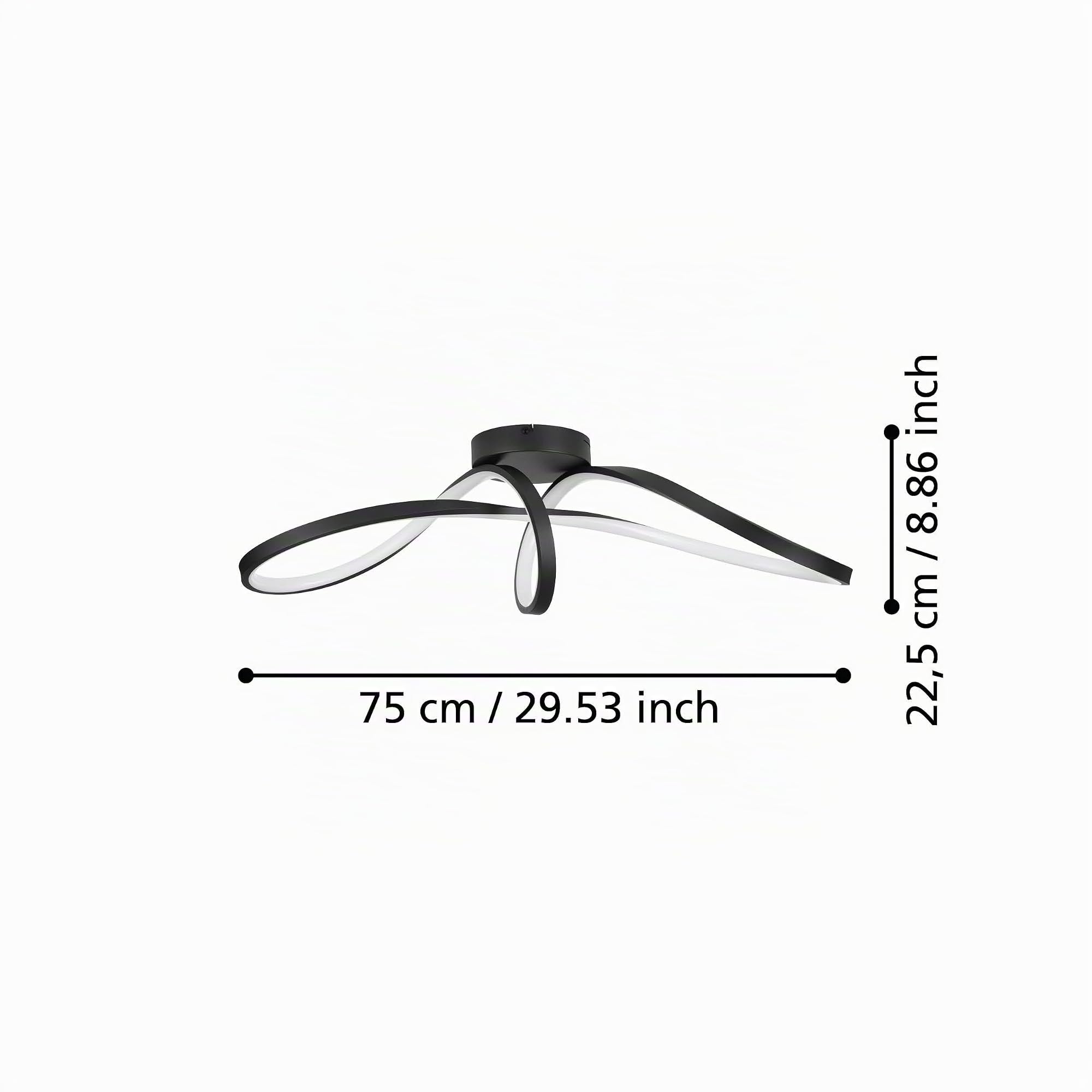 Eglo connect.z Calarossa-Z Plafoniera LED Smart Home, uso con Zigbee, app | e controllo vocale Alexa, luce bianca calda e fredda, RGB, dimmerabile, metallo nero e bianco, 23 cm x 70,5 cm