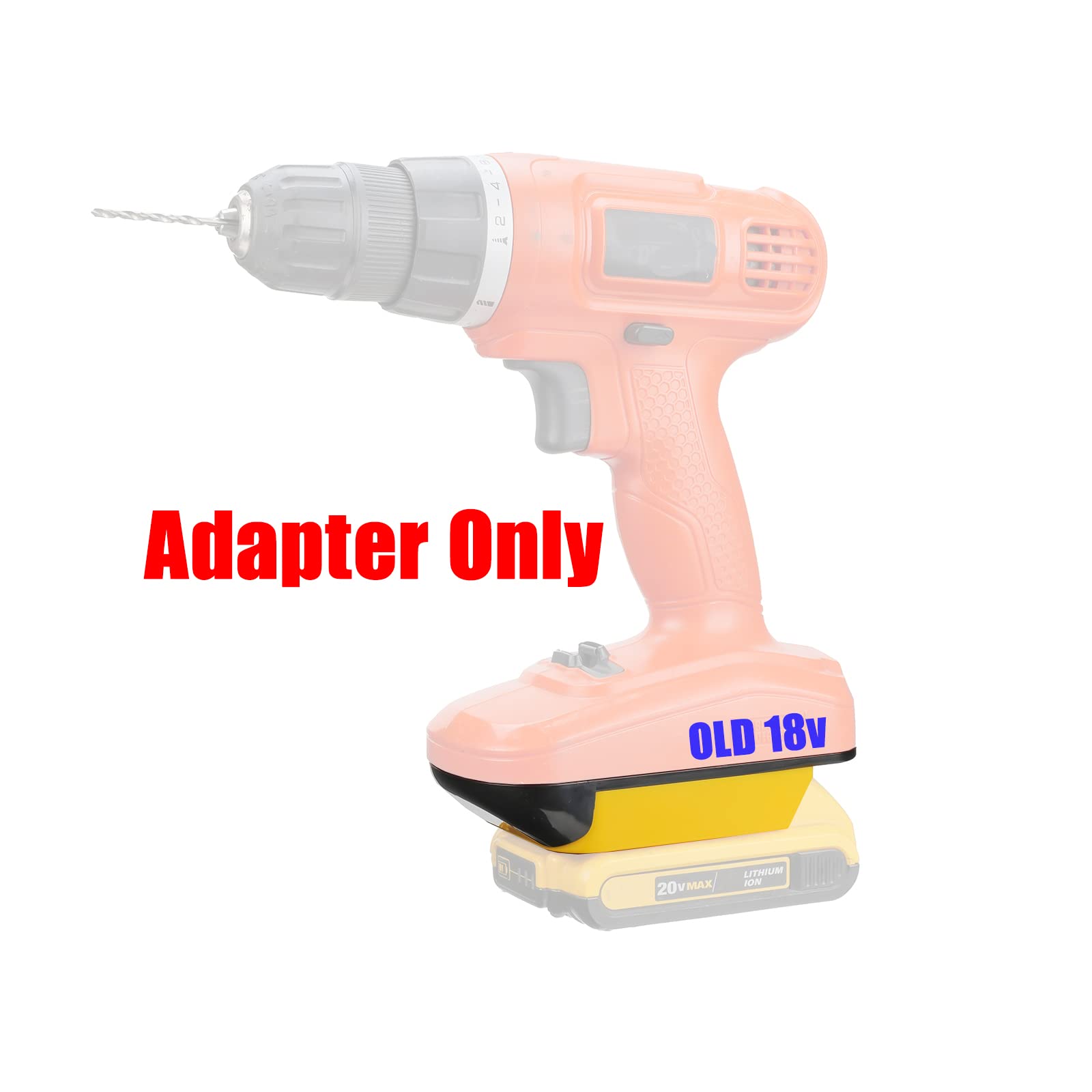 Adaptador de herramientas para correr # se adapta a Black+Decker Old Style 18v herramientas inalámbricas compatibles con baterías de litio DeWalt 20v MAX XR Slider - Solo adaptador