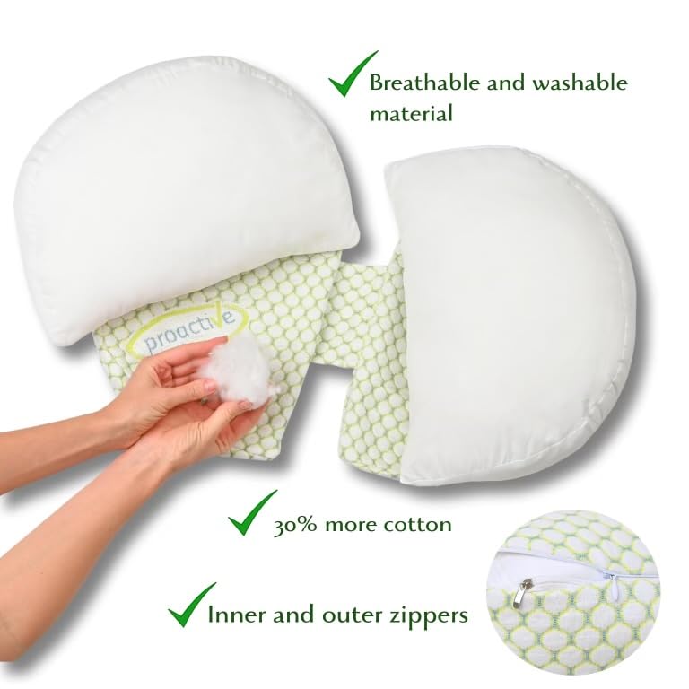 Image of Luxury Maternity Pillow - Adjustable, Detachable Wedge-30% More Cotton for Extra Comfort- Pregnancy Pillow for Hip, Back & Leg Support-Pregnancy Body Pillow