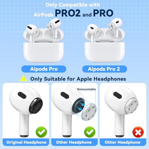 Image of 4 Pairs Replacement Ear Tips for Airpods Pro 1 /2 with Hole for Noise Reduction, Silicone Earplugs for Airpods Pro with Cleaning Set & Portable Storage Box, Transparency