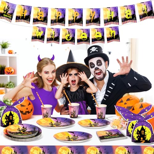 AIPartywar Halloween Piatti Stoviglie, 10 Ospiti