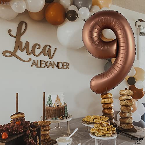 Image of KatchOn Coffee Brown Number 9 Balloon 40 Inch, Foil 9 Birthday Balloon
