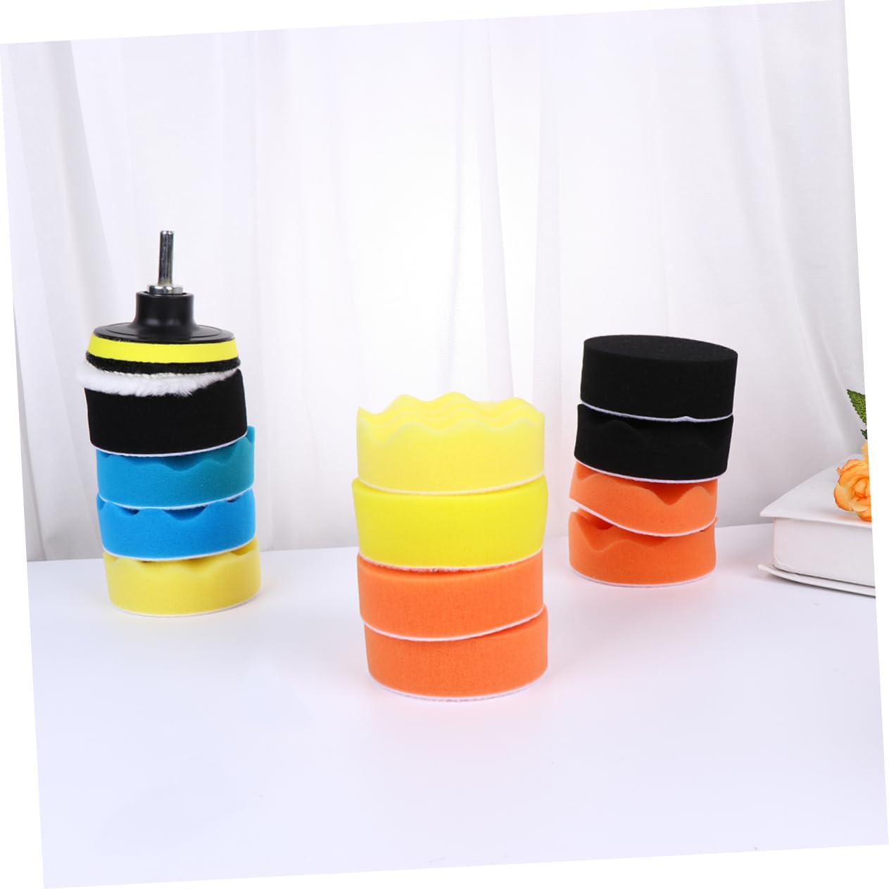 Gatuida 22pcs Car Polishing Sponge Kit Versatile Pads for Electric Drill Car Polisher for Furniture Waxing Restoration Easy to Use