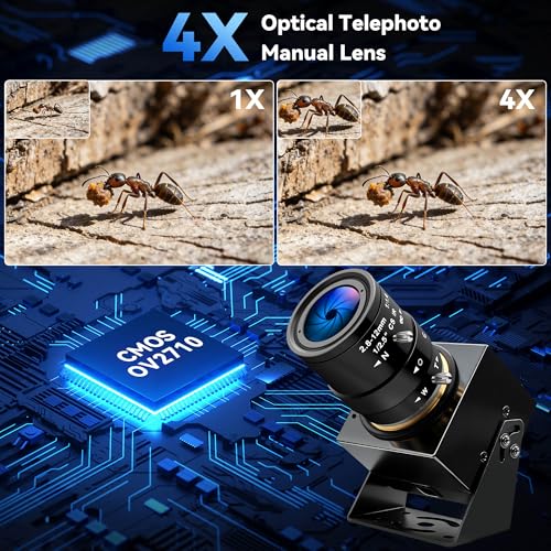 Image of HD High Speed USB Camera,4X Manual Zoom Lens,480P@120fps 720P@60fps 1080P@30fps High Frame Rate UVC Webcam, Laser Engraving,3D Printer, Security, Plug & Play, Windows Linux Android Mac OS