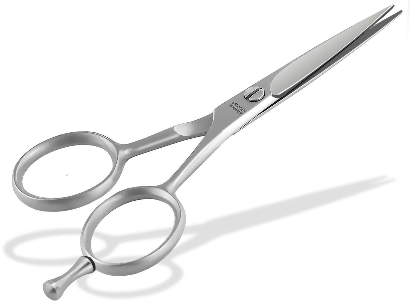 Bartschere aus Solingen Haarschere mit einseitiger Mikroverzahnung Made in Germany Nasenhaarschere Schnurrbartschere für die optimale Bartpflege zum Kürzen von Barthaaren, Nasenhaaren und Kopfhaaren