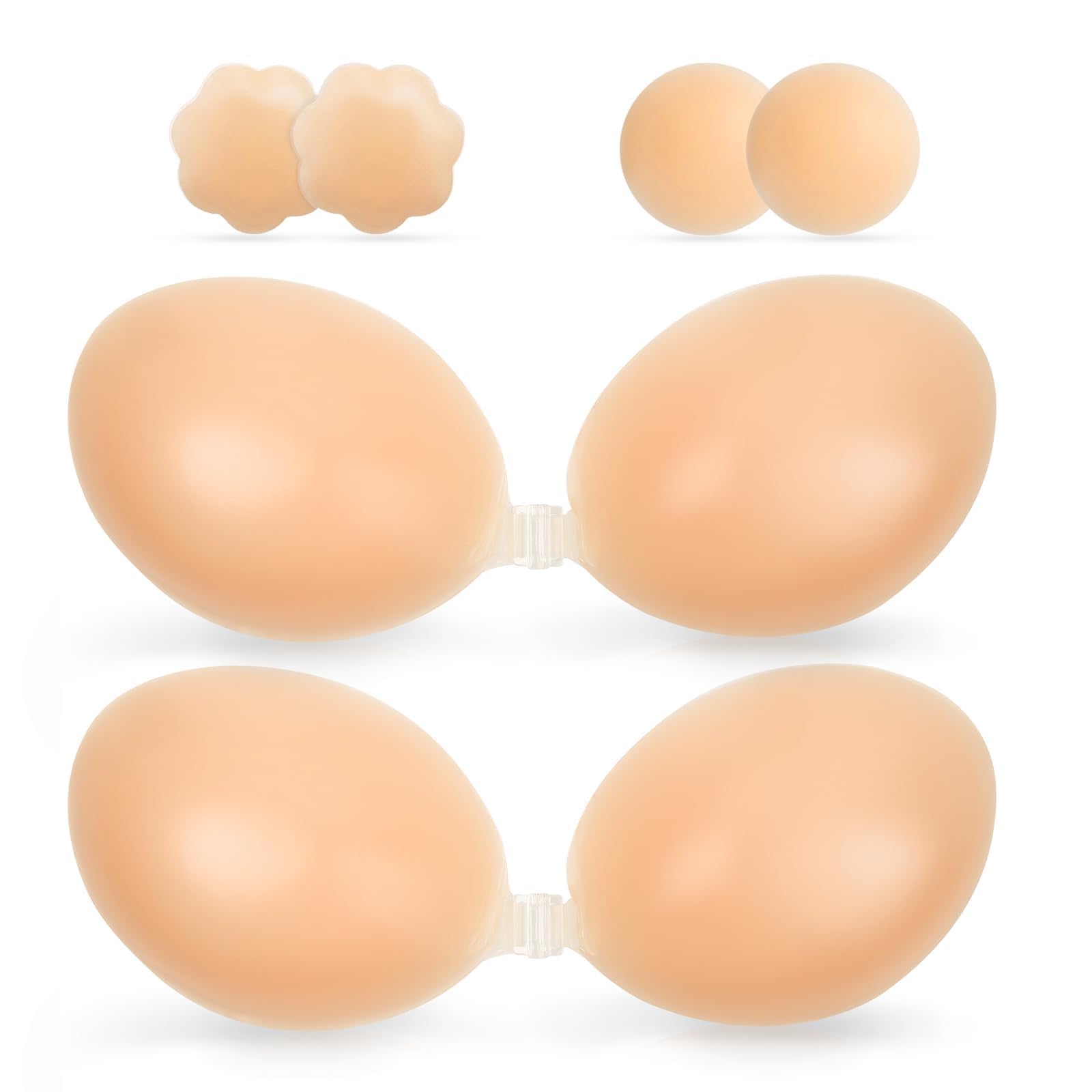 Strapless Sticky Adhesive Bra Invisible Push up Reusable Silicone Off Backless Viscous for Women Dress