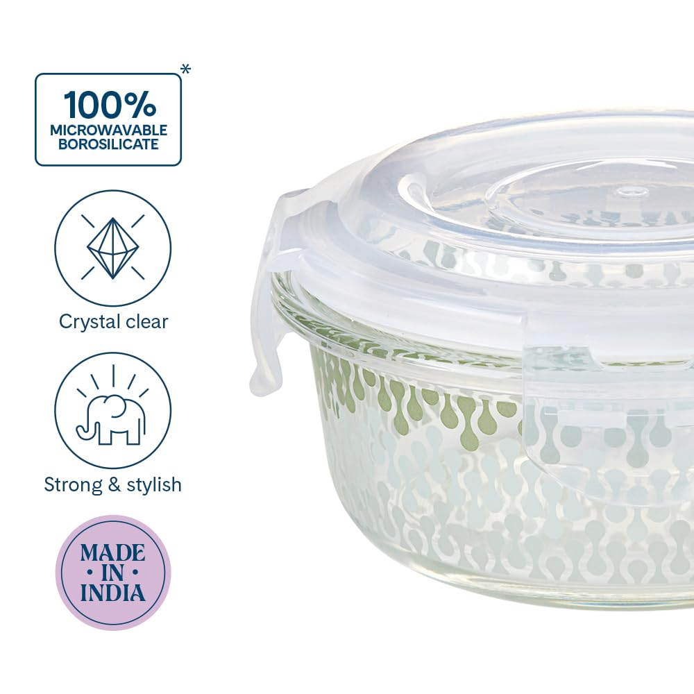 Larah Glass Lunchbox - Leakproof, Microwave Safe -3 Larah Glass Lunchbox - Leakproof, Microwave Safe -3