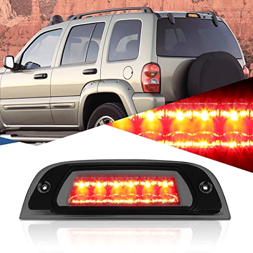 Auto Dynasty Smoked Housing LED 3rd Third Rear High Mount Brake Light Stop Lamp Compatible with Jeep Liberty KJ 02-07