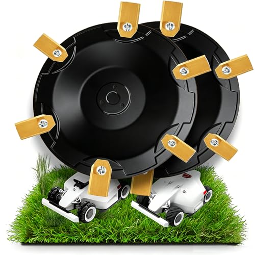 Injection-Molded Luba 2 Cutting Discs & Luba Mower Cutting Discs (Fits 2024 and Older Models) Abs Construction (12 Blade)Compatible with 4/5/6 Blade Systems with 12 Pcs Blades 2 Pack