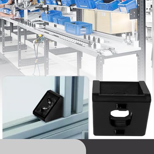 LT Easiyl 25 Stück Extrudiertes Aluminiumprofil Schwarzes Aluminiumprofil Eckverbinder mit Rechtem Winkel für Große Gehäuse Robuste Rahmen Werkbankverbindung 20x20x17mm