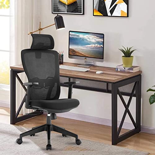 Image of Dr Luxur SYNERGY High Back Ergonomic Home and Office Chair Work at Home with Breathable Mesh, Smart Synchro Mechanism, 2D Adjustable Armrests, Adjustable Headrest, Fully Adjustable Lumbar Support, 3 Position Locking, and BIFMA Guidelines Compliant (Black)