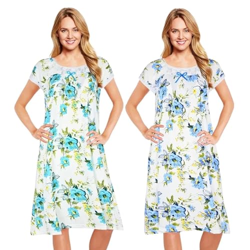 Image of Womens Nightgowns Sleepwear Soft Pajama Dress Nightshirts