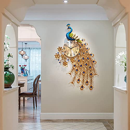 Reloj de pared pavo real moderno 60x93 cm miniatura 6