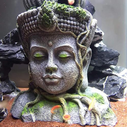 Image of Mistletoe Natural Aquarium Buddha Statue Decoration for Cave for Large Fish Tank ONLY for Above 2ft Tank Decor