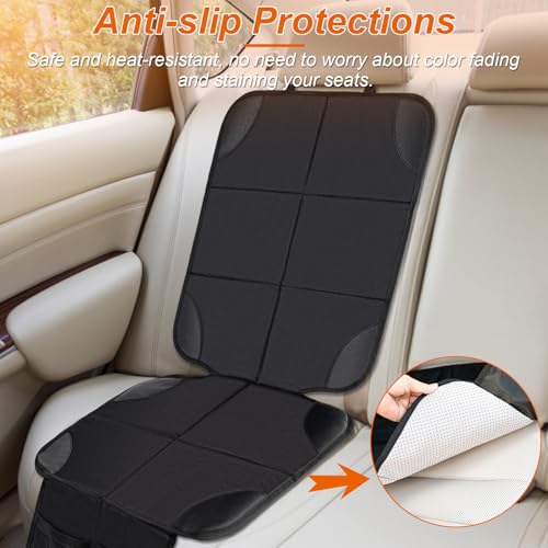 Image of Husfunov Car Seat Protector,2Pack Car Seat Cushion,with Thickest Padding and Non-Slip Backing,Waterproof 600D Fabric Car Seat Covers with Storage Pockets for Baby for Baby、Pet and All Types of Cars