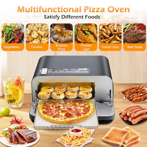 Ryrot Upgrade Electric Pizza Oven With 800°F Make Pizza In Minutes, 12 Inch Portable Countertop Versatile Pizza Oven For Indoor & Outdoor thumb #1