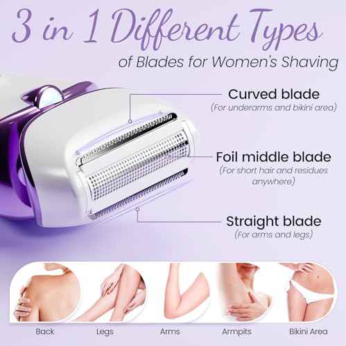 Image of PRITECH Electric Razor for Women Wet /Dry Electric Shaver for Women Purple