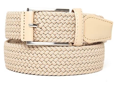 maskfactory stwees Woven Stretch Braided Elastic Belt for Casual Jeans, Golf Pants, Outdoor or at work, 1 3/8