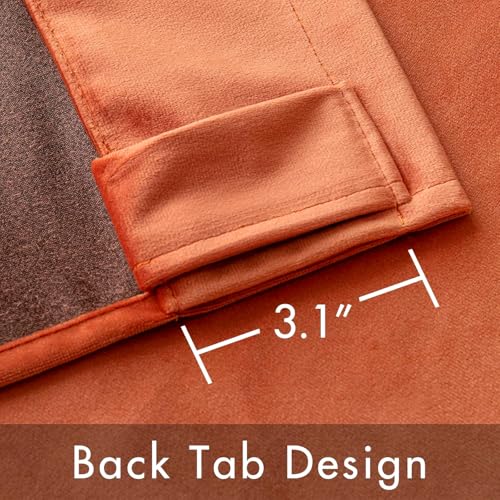 Image of MIULEE Velvet Curtains 52x96 inches 2 Panels Fall Orange Blackout Curtains | Luxury, Bedroom Living Room, Thermal Insulated, Super Soft Window Drapes, Rod Pocket & Back Tab