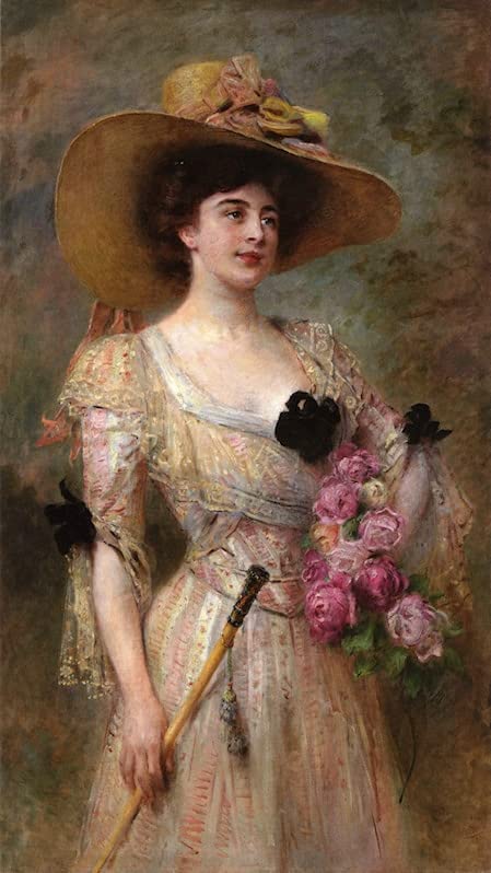 Pintura en lienzo vintage de 60x90cm con reproducción artística de Konstantin Makovsky