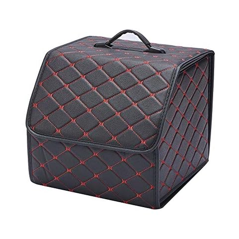 Blueshyhall Car Trunk Boot Storage Organiser Collapsible with Lid, Black,Small Cover