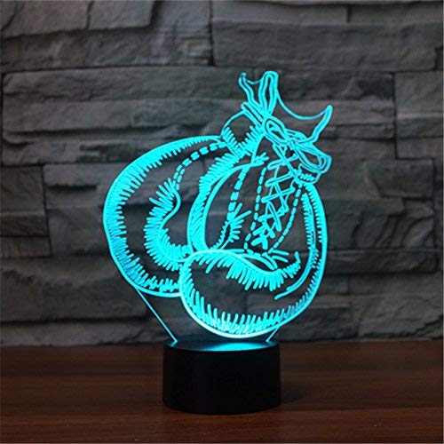 3D Boxing Gloves Night Light 7 Colors Changing USB Power Touch Switch Decor