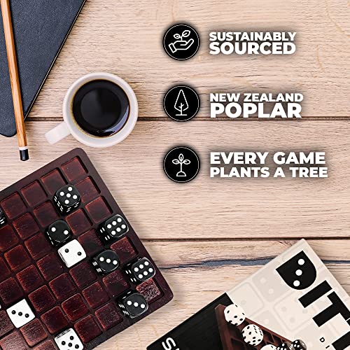 Image of Dittle- Dice Battle | 2 Player Dice Games for Adults | Adult Board Games for 2 Players | Best Two Player Game for Adults | Two Person Wooden Coffee Table Fun | Bar Game for Adult Indoor Tabletop