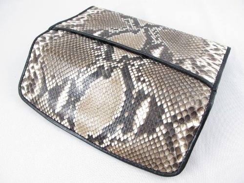 Genuine Python Snake Skin Leather Women's Trifold Clutch Wallet (Reticulated Natural)2