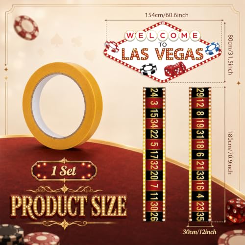 Image of Peryiter 3 Pcs Casino Theme Party Decorations Casino Night Porch Sign Banner Hanging Banner Welcome Porch Sign for Las Vegas Poker Birthday Supplies Photo Background Decor