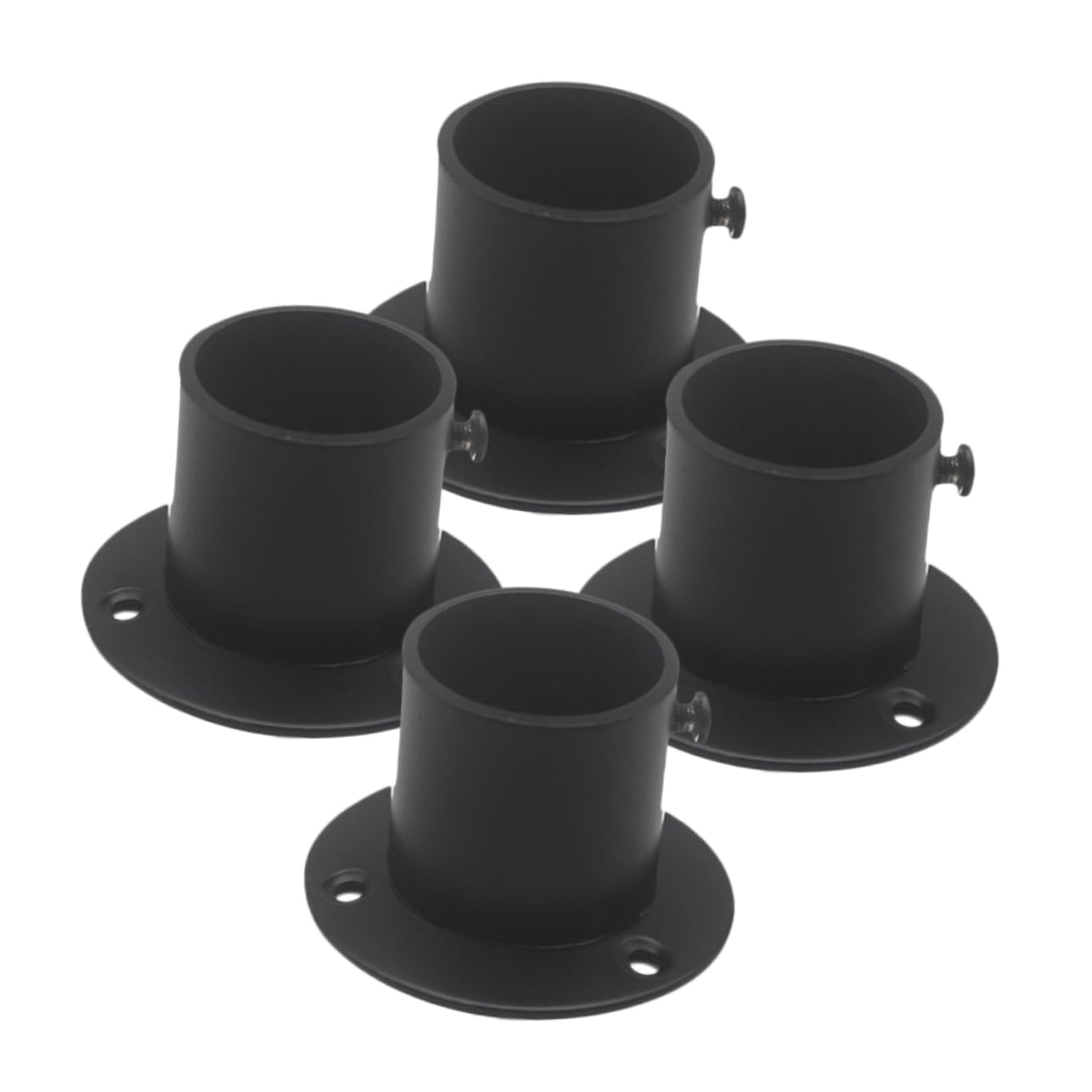 OUNONA 4pcs Stainless Steel Towel Rod Socket Shower Curtain Rod Holders Easy Installation Flange Brackets Resistant and Versatile Design