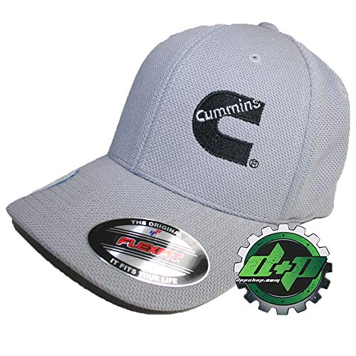 Dodge Cummins Trucks Mesh Summer Hat Gray Cap Fitted Flex Cool & Dry Moisture Wicking