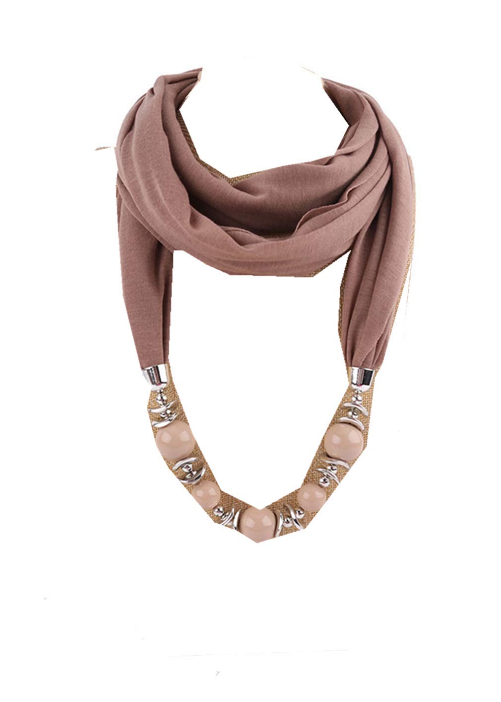 Scarf Bead Pendant Scarf Charm Ethnic Style Infinity Scarves Women's Scarf Necklace