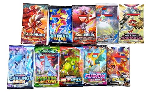 Image of Pokemoon TCG 50 Cardds Bundle | 5 Packs of 10 Random Collectible Trading Cardds | Surprise Cardd Set for Kids & Collectors (Burning Shadow 5 Pack 50 Cards)