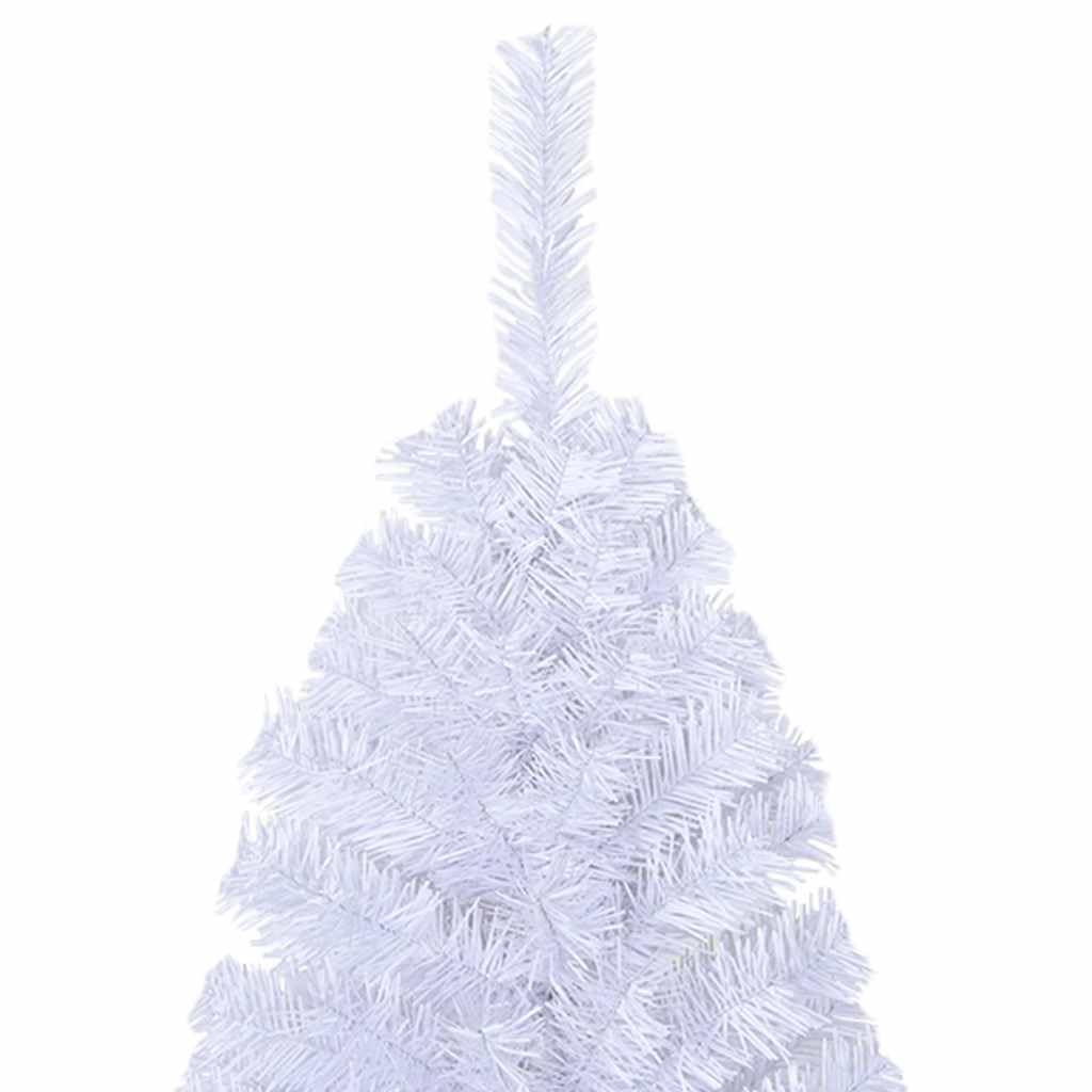Sztuczna choinka biała 240 cm z grubymi gałęziami PCW