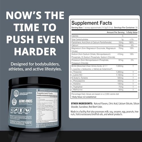 Image of Granite Essential Amino Acids Powder for Muscle Recovery and Growth with 10g EAAs and 7g BCAAs - Soy-Free, Gluten-Free, 448g (30 Servings), Fruit Punch Flavor