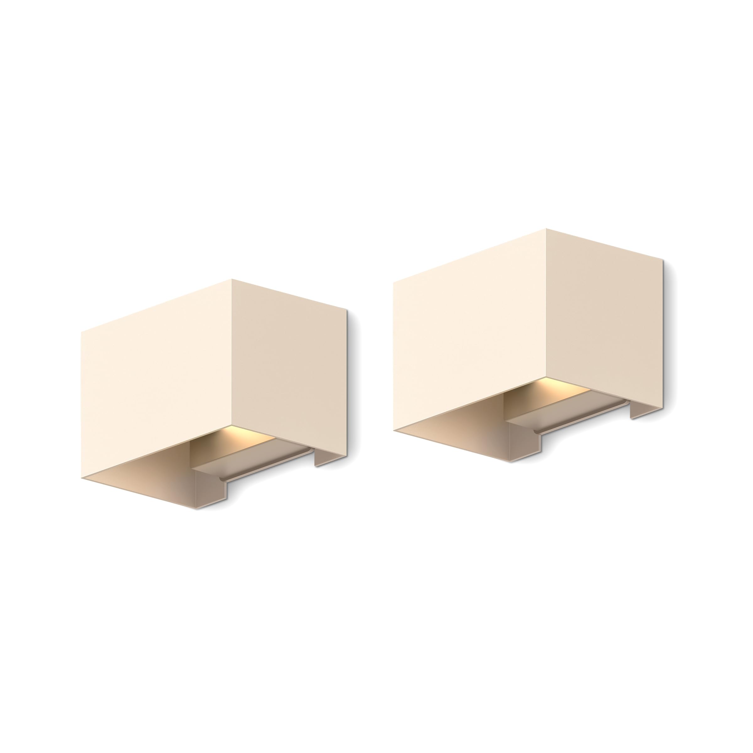 CALEX Venice Wall Light, Outdoor & Indoor, Warm White Up & Down Light, Adjustable Beam, Waterproof, Sand Colour, 2-Pack