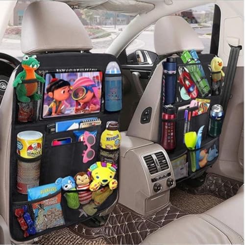 Organizador de Carro para Banco Traseiro com 10 Bolsos – Ideal para Bebê, Crianças e Viagens – Armazena Brinquedos, Mamadeiras, Lenços e Mais