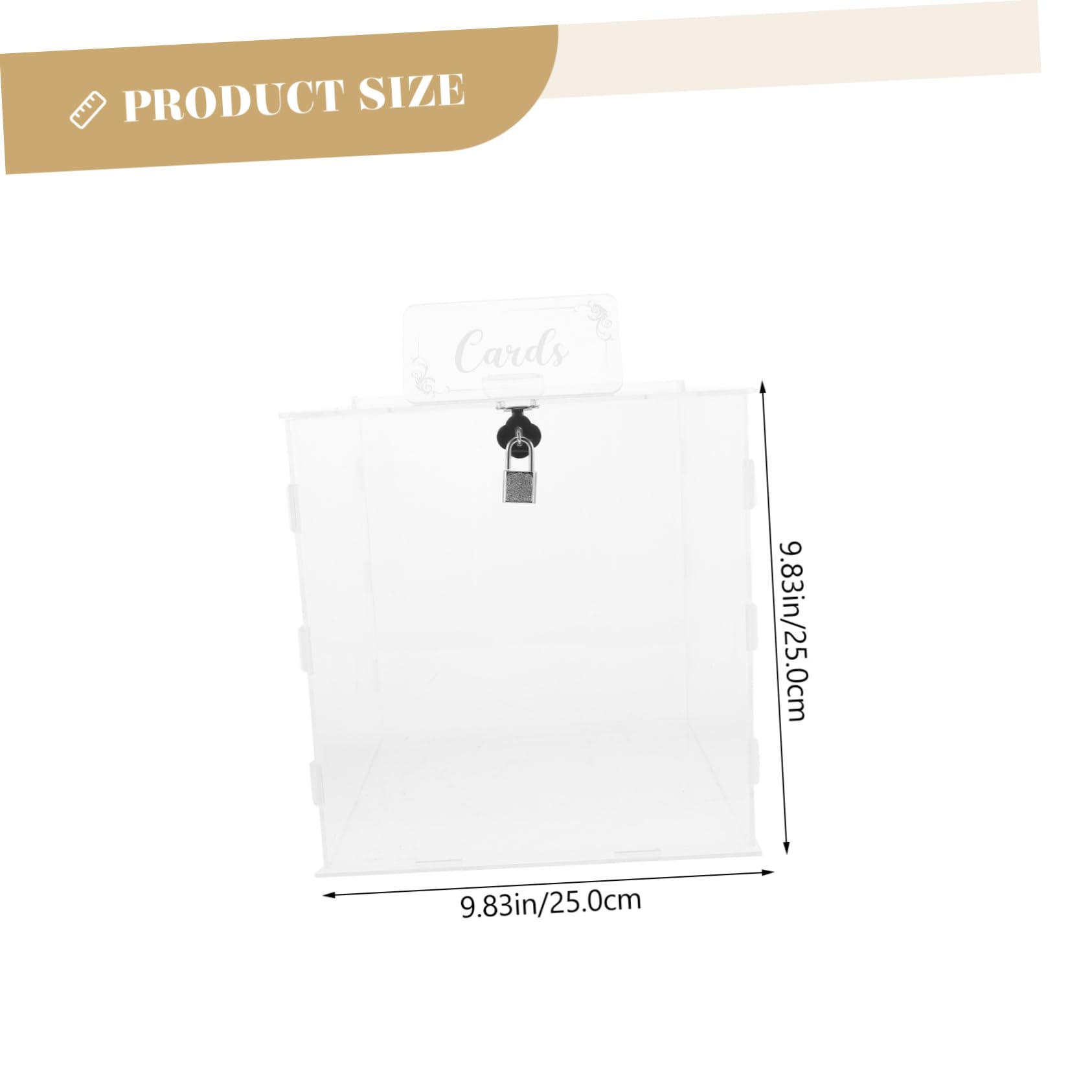 ERINGOGO Box Wedding Card Box Wedding Decor Elegant Trading Bride Place Wedding Keepsake Charity Bridal Shower Wishing Frosted Key Survey Clear Quince Party White Acrylic