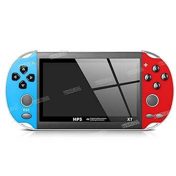 VikriDA Handheld Game Players Double Rocker 8GB Memory Built in 10000 Games MP5 Multifunctional Inbuilt Camera - 4.3In X7 Video Game Console - image, photos