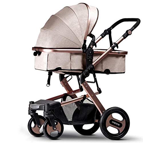 Olydmsky Carro bebe,Cochecito de bebé de alta vista puede sentarse en un carro de cuatro ruedas suspensión ultra ligero plegable cochecito de bebé de dos vías
