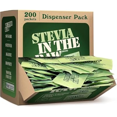 Stevia In The Raw Stevia Sweetener Packets, 200 Ct Box, Zero Calorie Stevia Sugar Substitute Packets, No Erythritol or Artificial Flavors, Vegan, Gluten Free, Kosher, Low Glycemic Index
