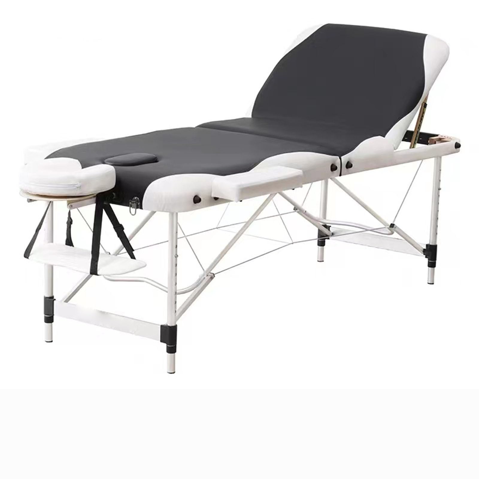 Mesa de Masaje Plegable Impermeable Camas de Belleza de Masaje portátiles, Ajuste de Altura del Marco de Aluminio y Accesorios (E)